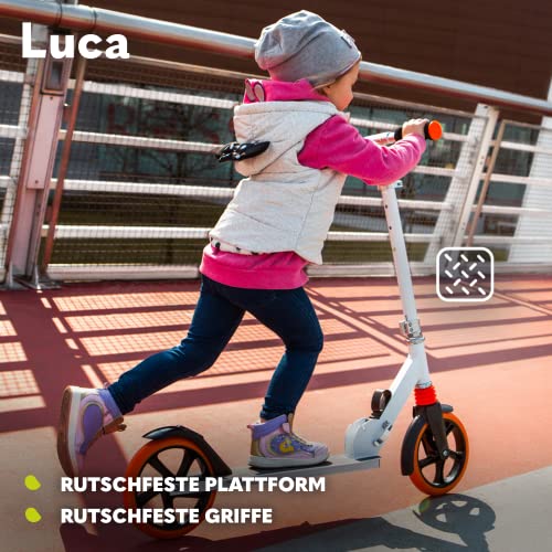 LIONELO Luca Plus Scooter Kids Scooter City Scooter Push Scooter Kick Scooter Kickscooter up to 100kg, Big Wheel 200mm, Foldable, Adjustable Height, ShockResist Suspension