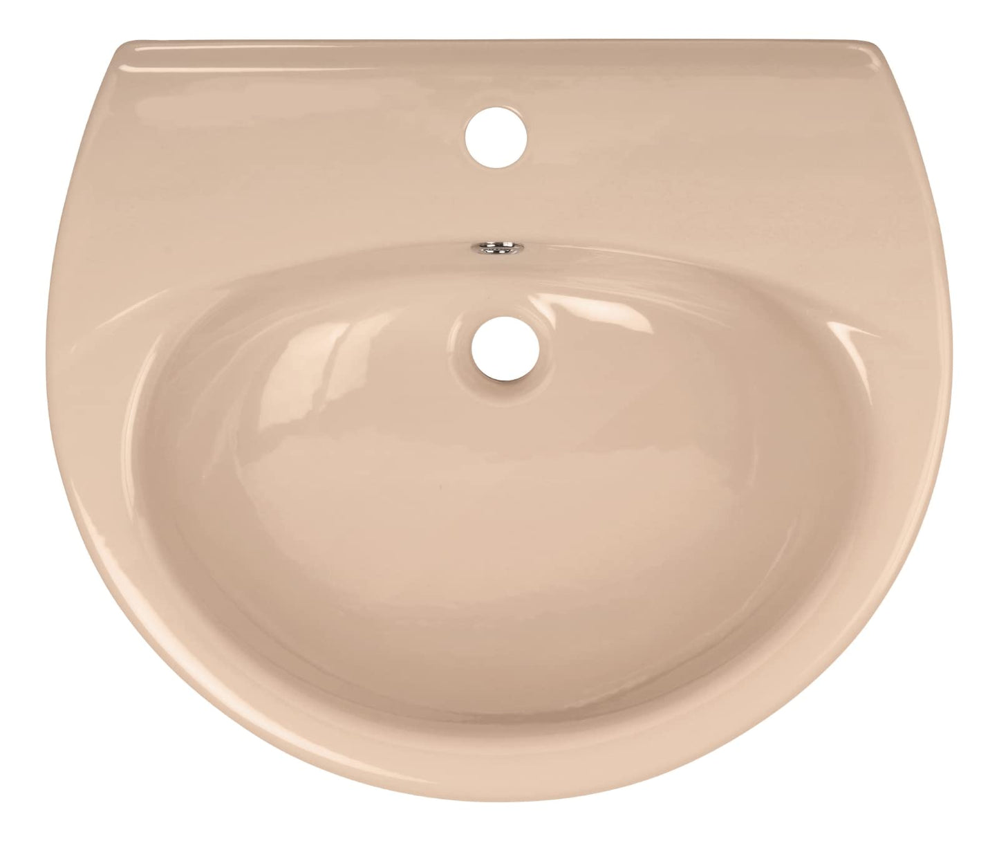 aquaSu® Washbasin 60 cm | Semi-circular ceramic sink | Bathroom color Bahmababeige | Width 60 cm | Depth 50 cm | Basin with overflow protection | Nostalgic bathroom | 56132 7
