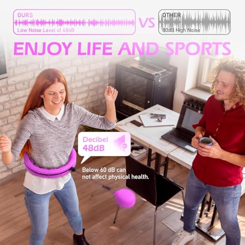 JLoibao Weighted Hula Hoop with 26 sections (142 cm) for adults, weight loss, infinity hoop, plus size, for women, smart training device.