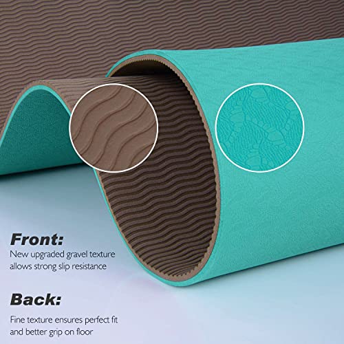 TOPLUS Premium Yoga Mat made of high-quality TPE, non-slip Yoga Mat Gymnastics Mat Exercise Mat Sports Mat for Yoga, Pilates, Fitness, etc. - Dimensions 183cm Length 61cm Width