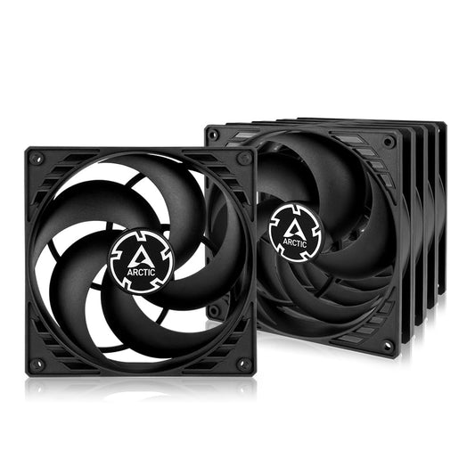 ARCTIC P14 PWM PST (5 Pack) - PC fan, 140 mm PWM PST case fan optimized for static pressure, fan with PST connection, 200-1700 rpm (0 rpm <5%) - Black