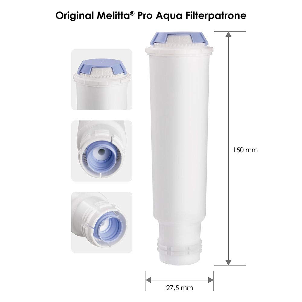Melitta Filter Cartridges Pro Aqua (3 cartridges) - lime filter for fully automatic coffee machines, prevent limescale deposits & reduce contaminants for the best coffee taste, Old