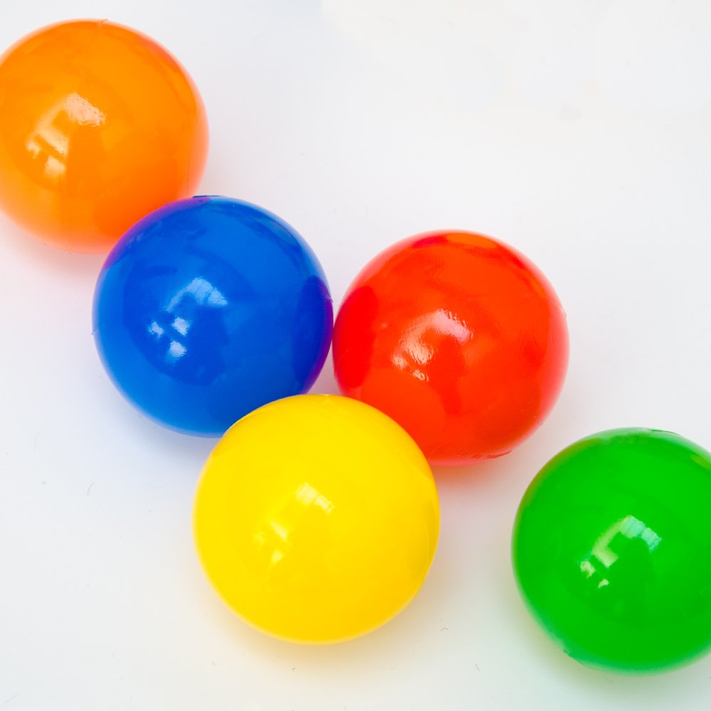 Littletom 1000 balls for ball pit - Plastic balls kids play balls - Baby ball for grasping - Plastic balls for ball pit bouncy castle ball pool - Baby ball toy set for trampoline play tent playpen