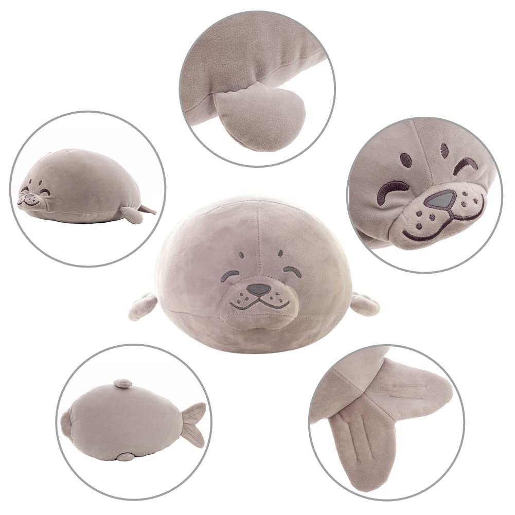BYNYXI Chubby Blob Seal Pillow, 60cm Marine Animal Stuffed Seal Plush Toy Fat Seal Hug Pillow Cotton Blob Seal Pillow Birthday Gift for Kids Boys Girls