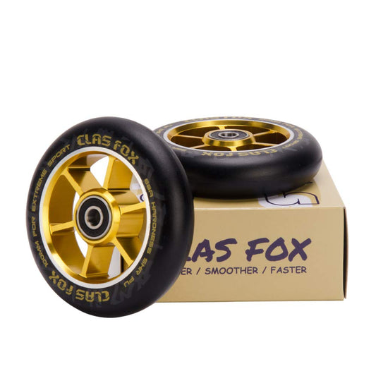 CLAS FOX Pro Stunt Scooter Wheels 100mm A Pair with ABEC-9 Bearings CNC Metal Core