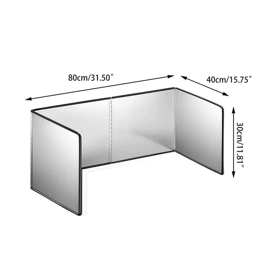 WMLBK Stainless Steel Splash Guard, Foldable Kitchen Splash Plate Oil Fume Baffle Stove Splash Guard (30x80x40cm)