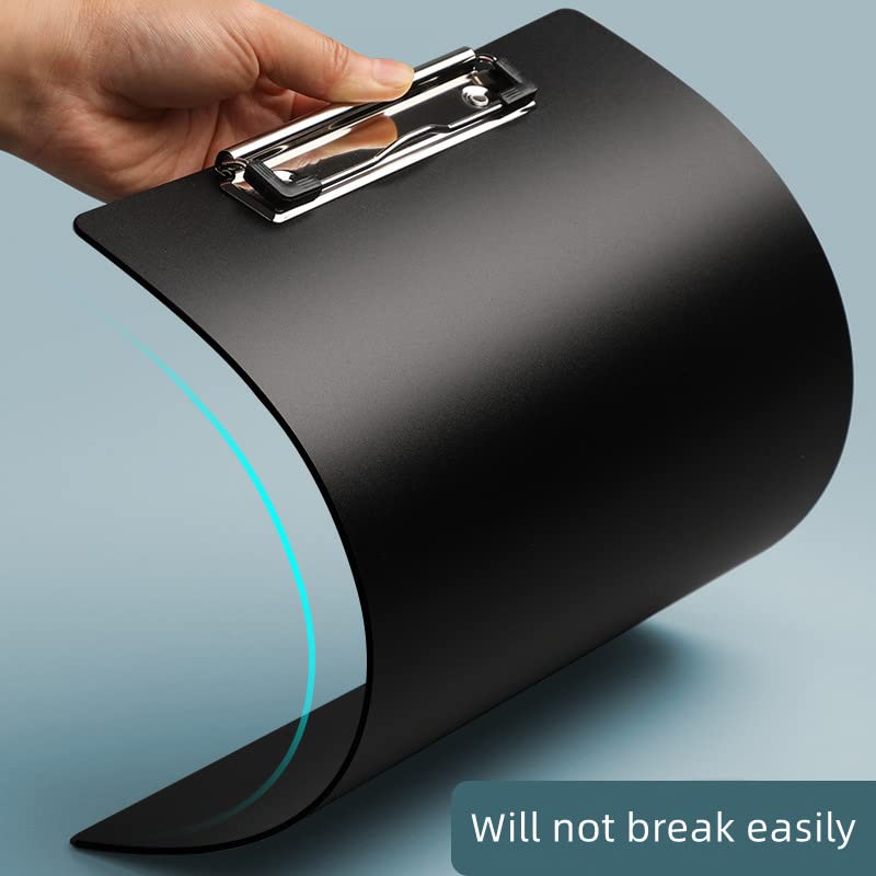 A4 Clipboard, 6-pack A4 Clipboard with rubber-coated metal clip Clipboard Writing Pad for students, office - Black