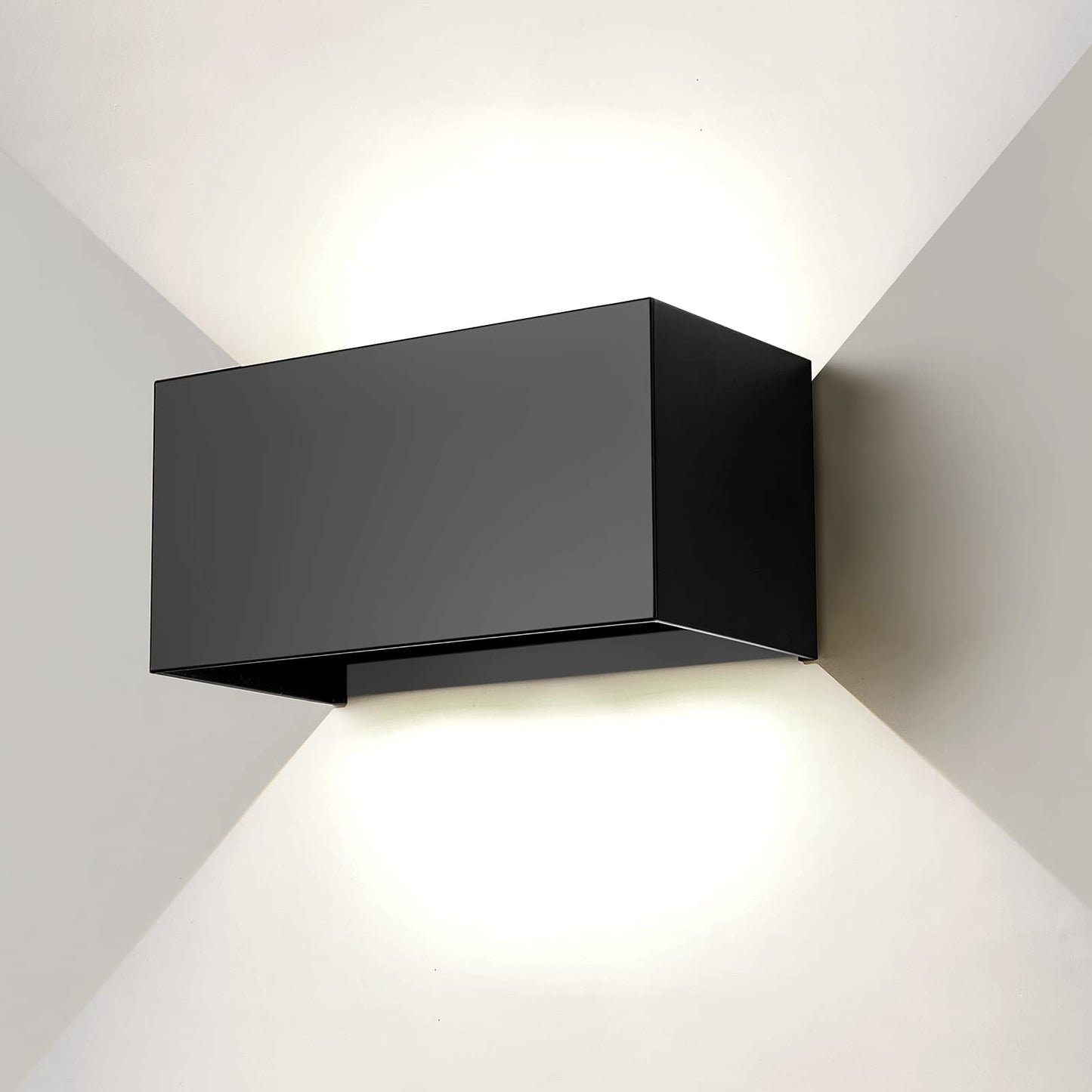ENCOFT LED Wall Light Indoor/Outdoor 24W Black, Outdoor Wall Lamp, IP65 Waterproof Outdoor Wall Light, 6000K Cool White Exterior Light, Up Down Wall Lights Adjustable Light Beam for Balcony.