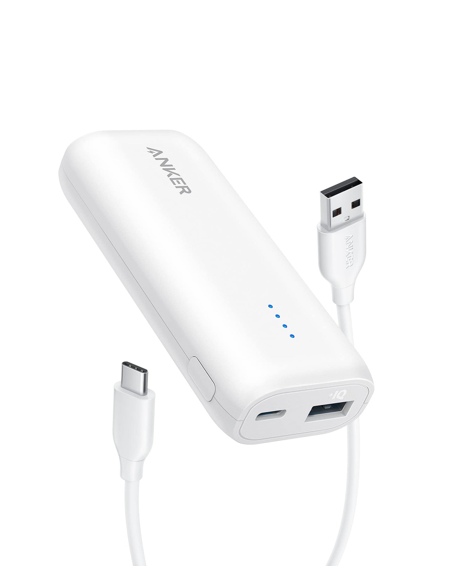 Anchor 321 Powerbank (PowerCore 5K), 5200mAh external battery, Compatible with iPhone 12 and 13 series, Google Pixel, LG, and more (No power adapter)(White)