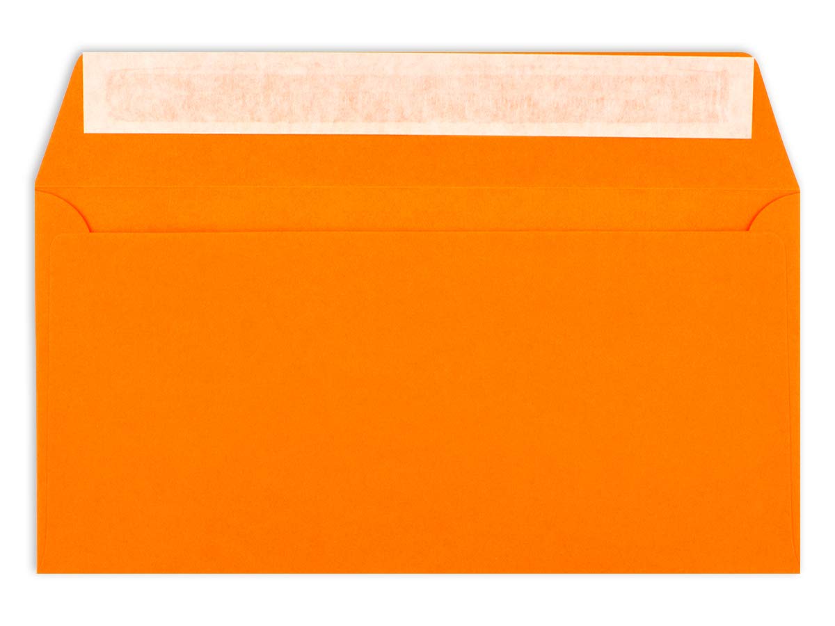 75 envelopes DL - Orange - 110 gsm - 4.3 x 8.7 inches - very sturdy - peel and seal adhesive - Quality brand: FarbenFroh by GUSTAV NEUSER