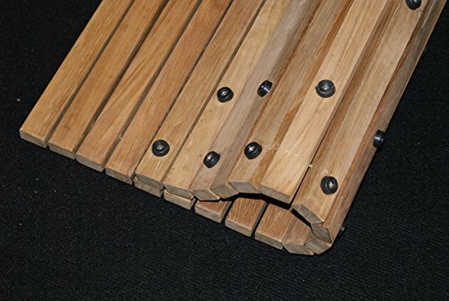 asinox TEK4H880 teak wood shower mat, rolling, 60 X 60 cm