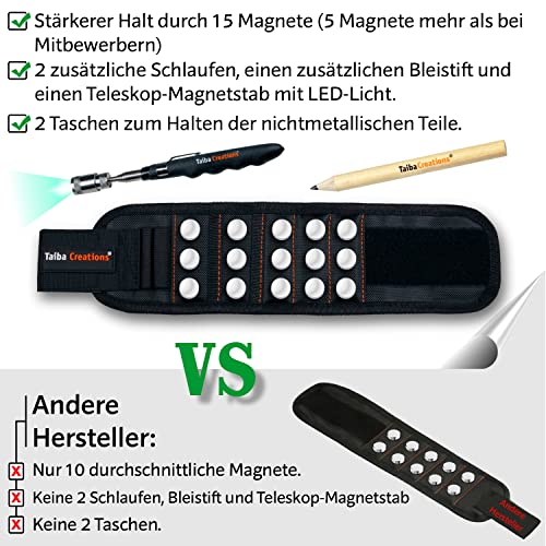 Gifts for men, magnetic wristband craftsman 2025 including magnetic rod and pencil for holding screws and nails, gift ideas for Father's Day, Men's Day, birthday, dad, gadgets tool.