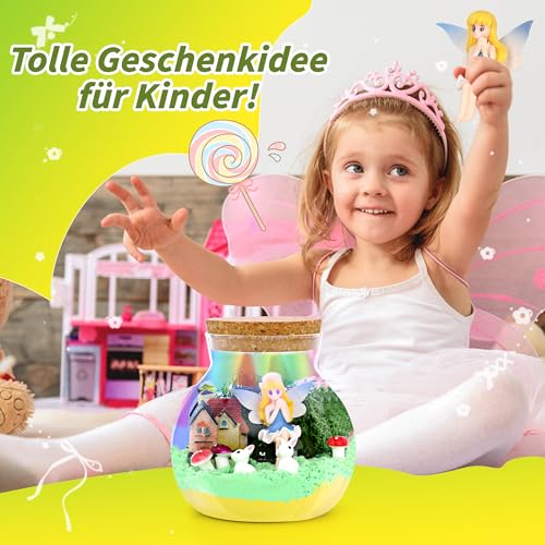 Doyran Fairy Gifts for Girls - Glowing Fairy Terrarium Craft Kit for Kids - Craft Toy Birthday Gifts for Children Ages 4, 5, 6, 7, 8, 9, 10, 11 years