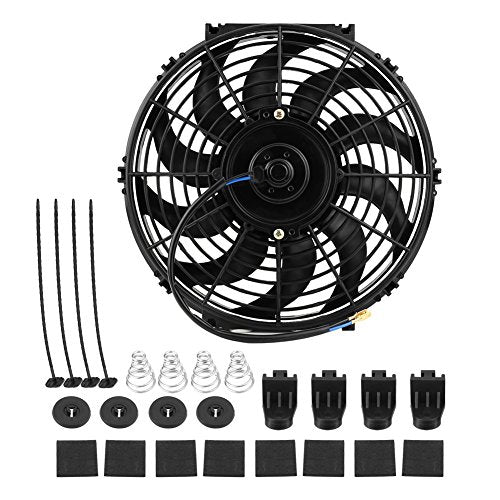 Universal radiator fan cooler 12 inch electric fan engine fan electric intercooler fan car made of ABS and steel (12V 80W)