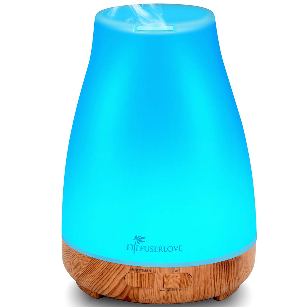 300ml diffuser remote control essential oil diffuser ultrasonic humidifier with 7 color LED, timer setting, auto-off