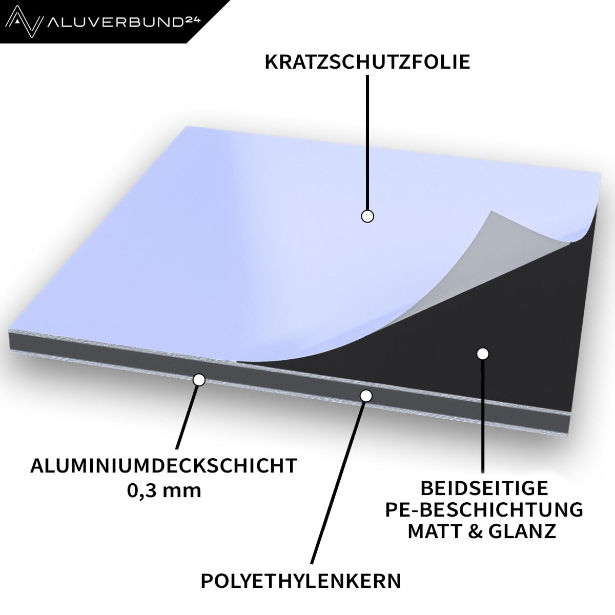 Aluminum composite panel, aluminum plate, 3mm thick, Brown/RAL8015, 20x150cm.