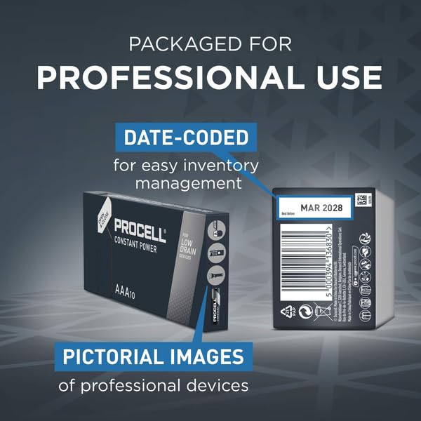 70 x Mini Duracell Procell AAA Alkaline (7 Blister cards of 10 batteries each) 70 batteries