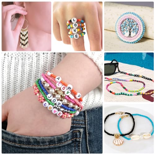 RUBY 3mm beads for making bracelets Beads for stringing with letter beads and smiley face beads DIY glass bead set for Christmas holidays birthdays rewards (48 colors)