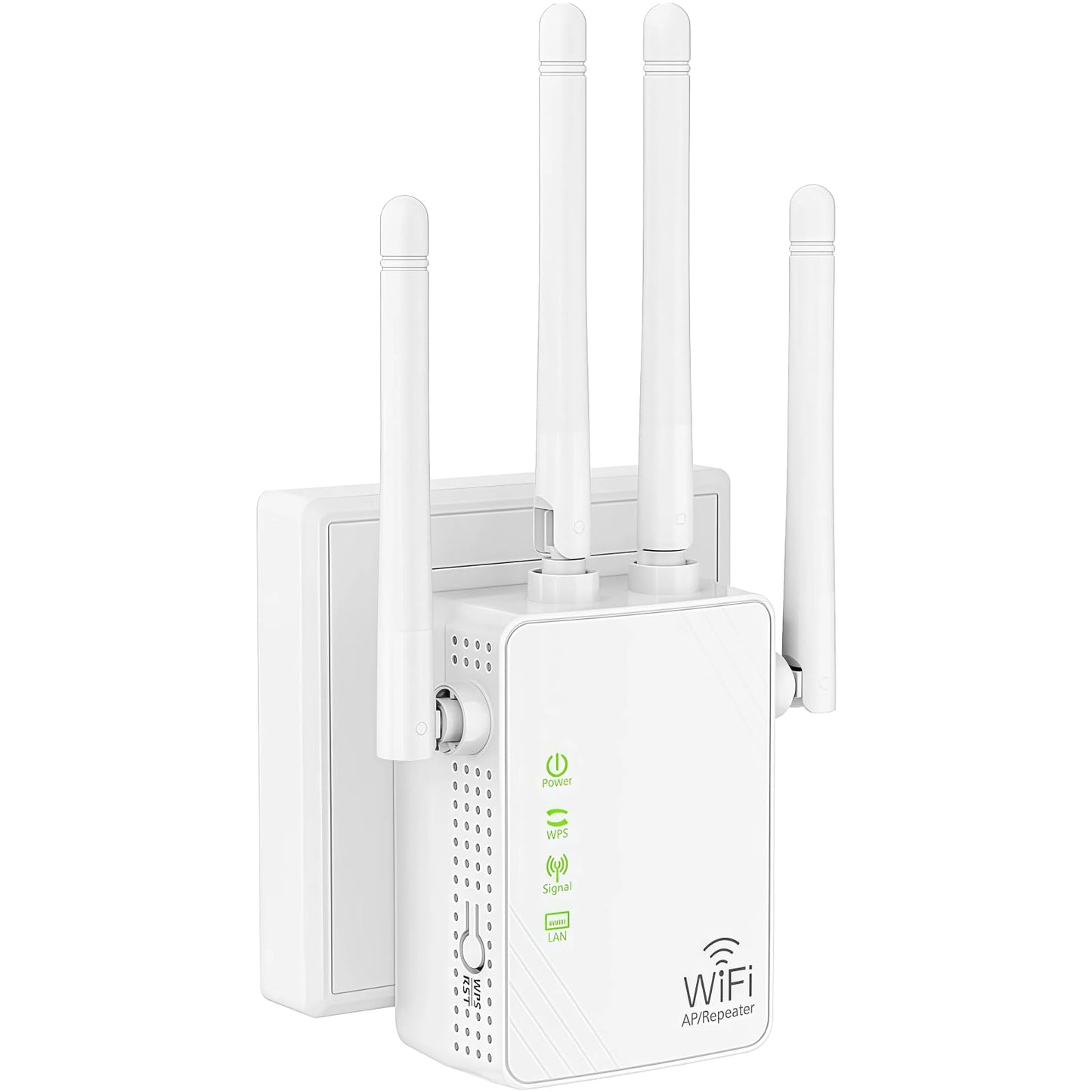 AILKIN WiFi Repeater, 1200 Mbps, Dual Band 2.4G/5G, Wi-Fi Extender, 4 antennas, Wi-Fi amplifier, suitable for home office, WiFi signal extension, internet amplifier - Ethernet port