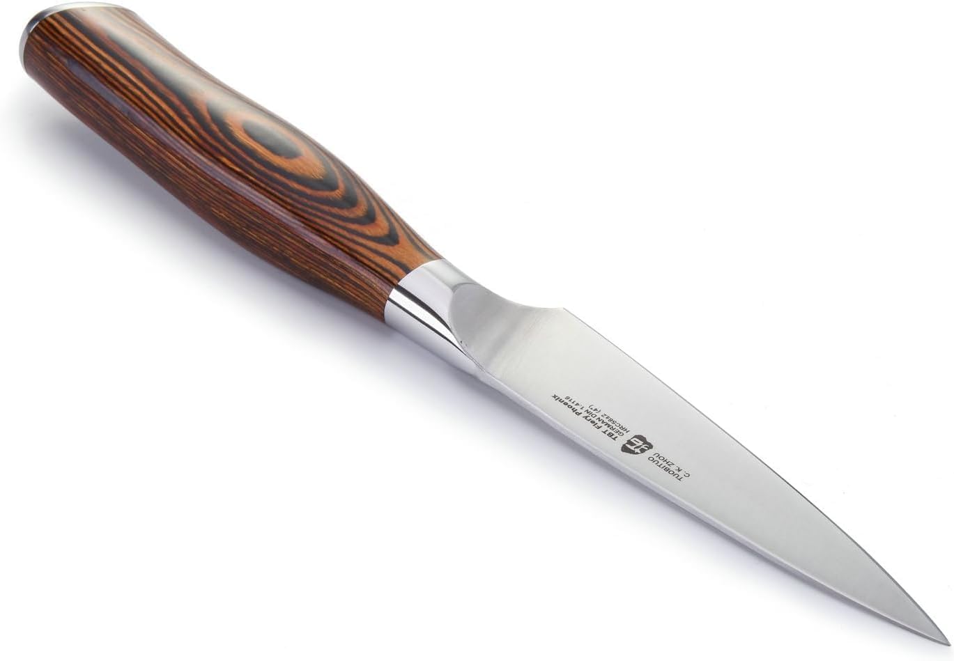 10cm vegetable knife, sharp paring knife, small kitchen knife made of high carbon German stainless steel, rust-resistant kitchen utensil, luxurious gift box included - Fiery Phoenix series