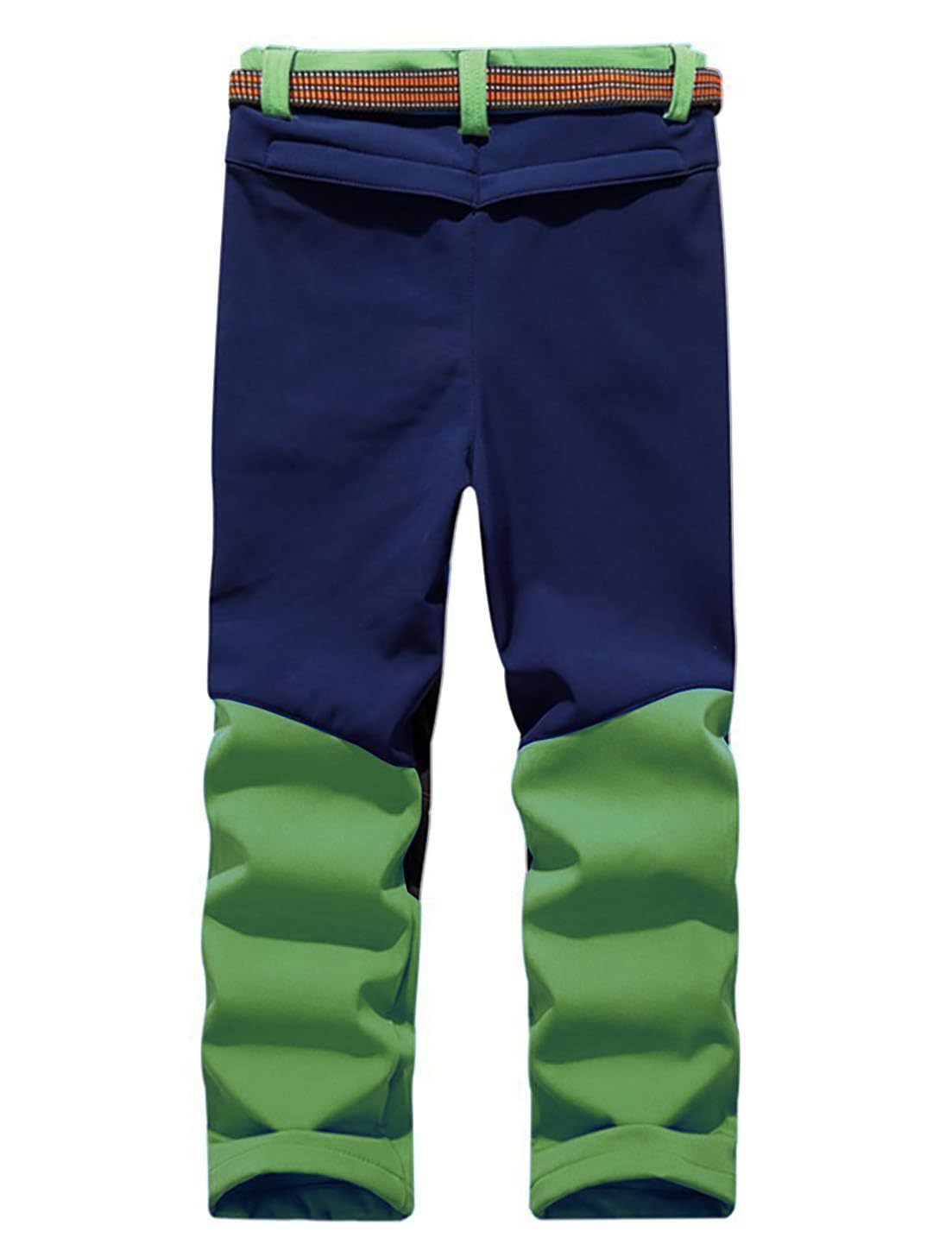 Echinodon Kids Softshell Pants with Fleece Lining Water Repellent Windproof Breathable Warm Functional Ski Pants Rain Pants Boys Girls Sports Pants Hiking Pants Green M