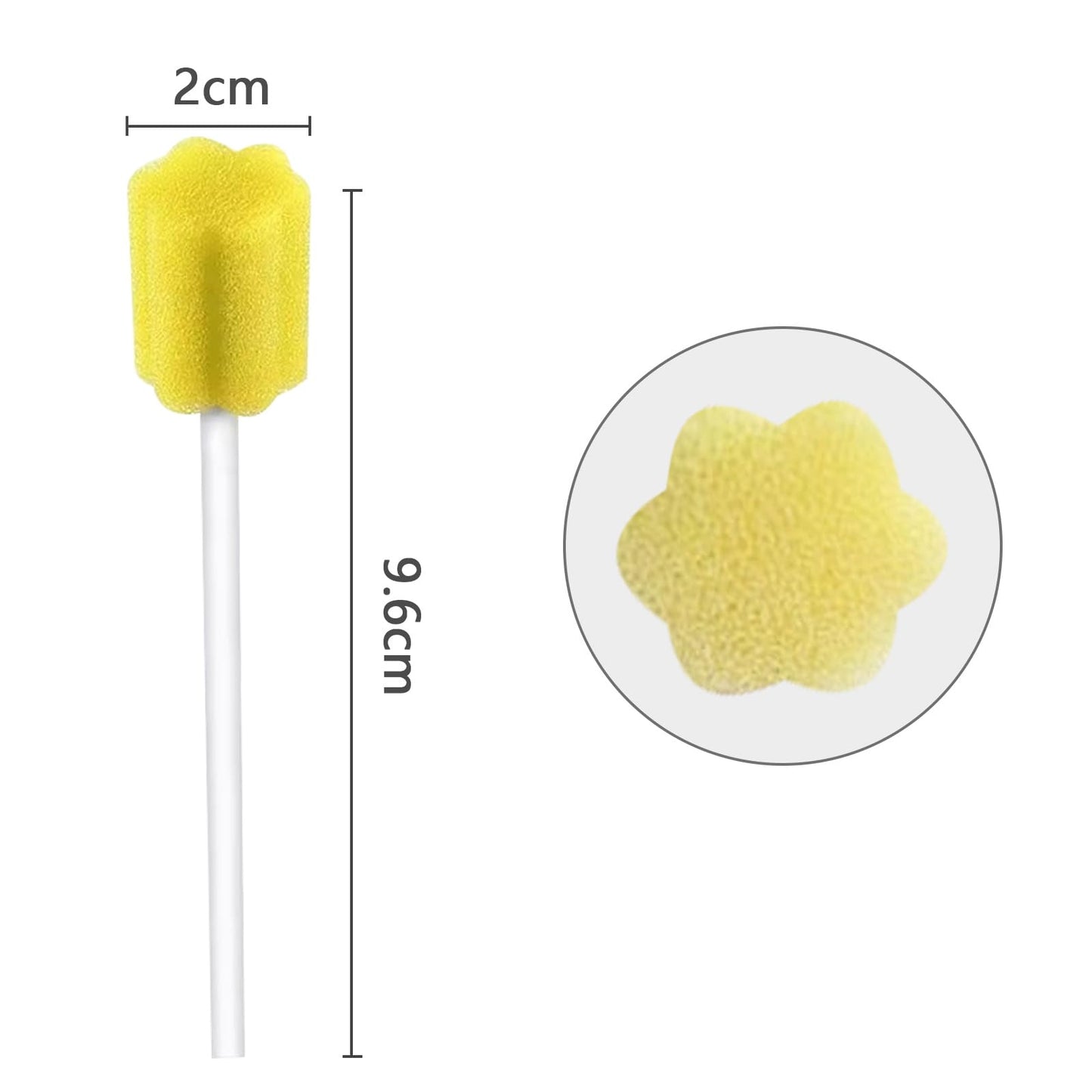 250 pieces of disposable mouth care swabs, mouth care sponge swabs, lemon flavored mouth hygiene sponges, sterile swabs for mouth hygiene in dental offices (Yellow)