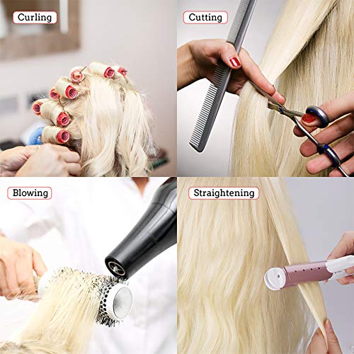 Practice Head, TopDirect 60cm/24 Inch 70% Real Hair Mannequin Head Wig Head Doll Head Hairdresser Head Training Heads with Stand + DIY Hair Accessories Styling, White