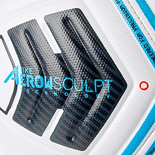 Nike CU8047 Unisex Adult Academy-Team Soccer Ball, White/Black/Lt Blue Fury, size 5 & Derbystar Brillant Ball Multicolor size 5