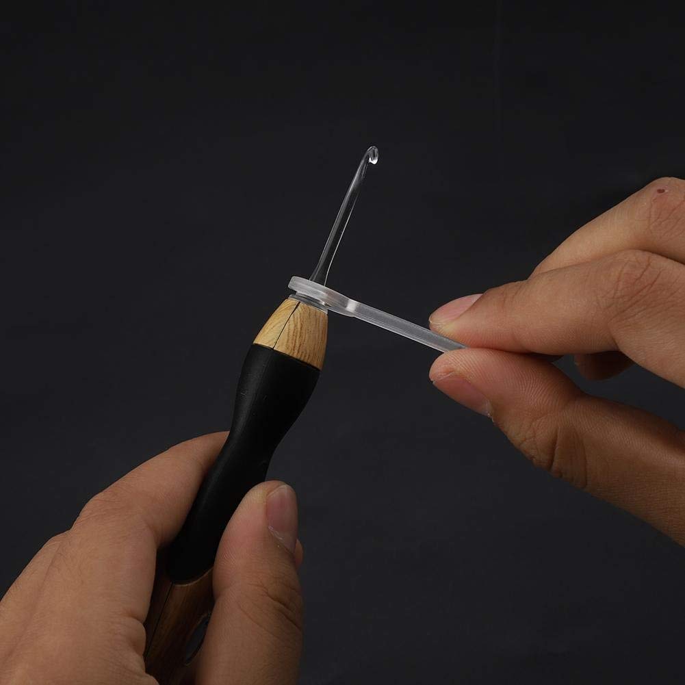 LED Crochet Hook Set, 9-in-1, USB Rechargeable, Illuminated Crochet Hooks with Light, Hand Weaving Sewing Tools (Silicone Handle)