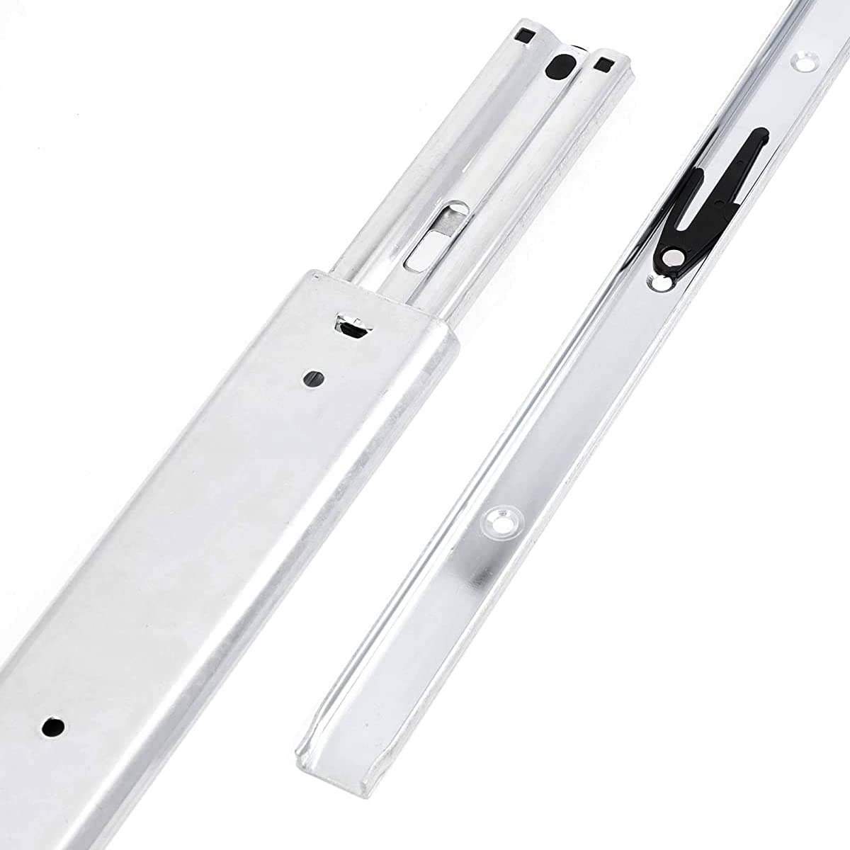 GTV H53 Drawer Slides Full Extension Drawer Slides - 53.9 x 1100 mm - 2 mm Thick Galvanized Steel - Roller Extension Telescopic Rail Ball Bearing - Rail System Load Capacity up to 100 Kg 1 Set = 2 Pieces