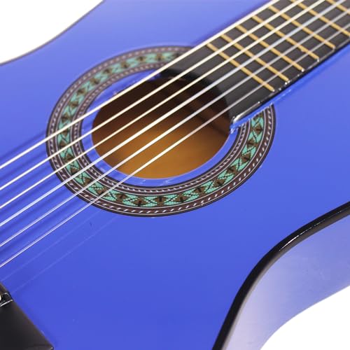 Music Alley MA-52 Classical Acoustic Guitar for kids and juniors in blue color.