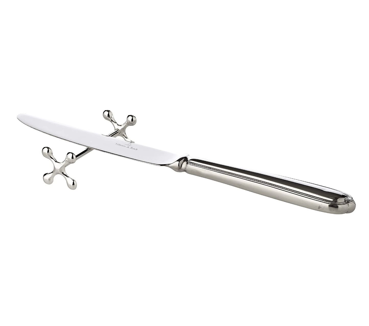 EDZARD 6-piece knife rest set cross (L 7 cm) in silver - holder, storage for cutlery, knives, forks, chopsticks - knife holder for dinner - elegant kitchen decor item for the table