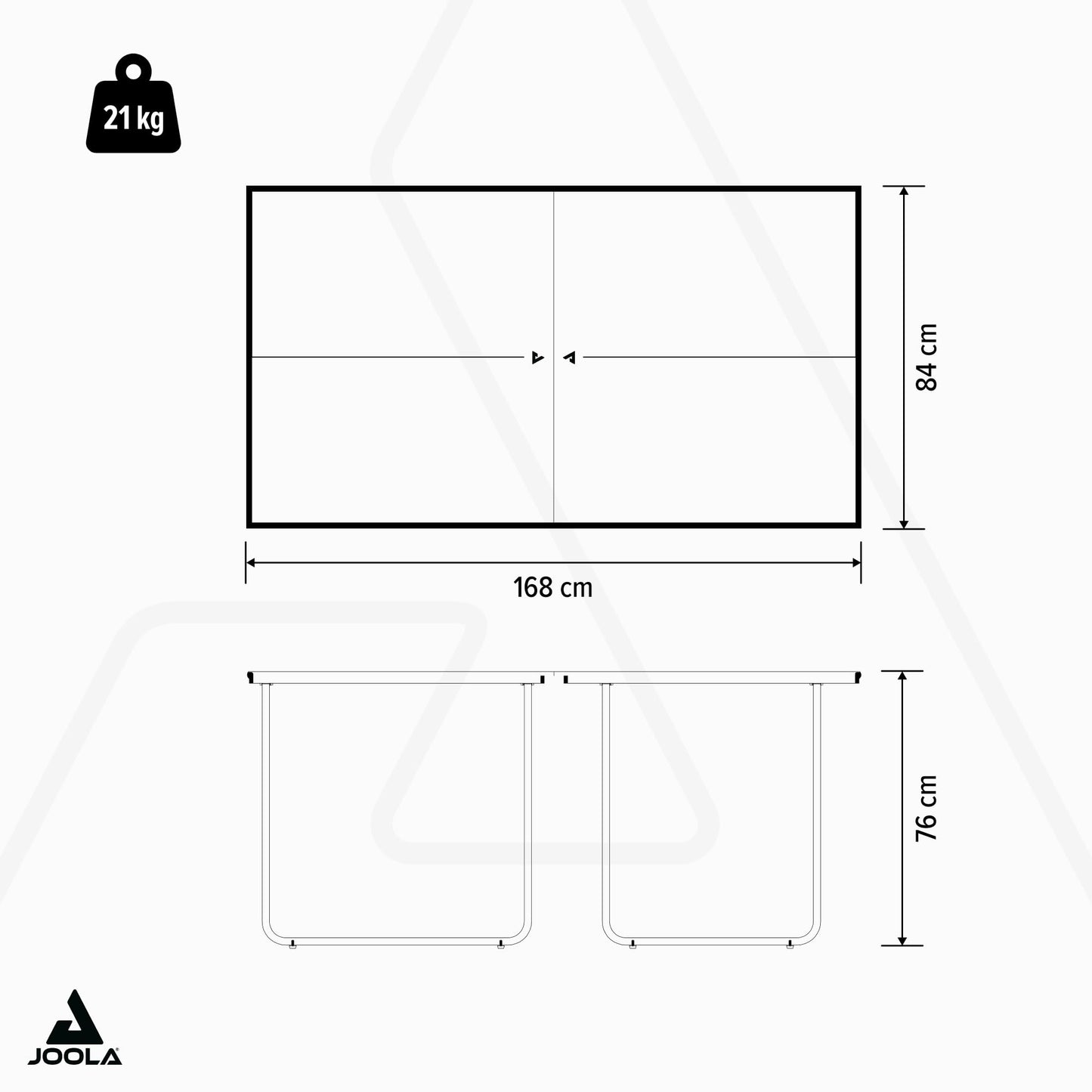 JOOLA Midsize Table Tennis Table, Dark Grey, 19117, 168 x 84 x 76 cm, includes net.