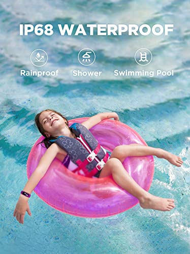 BIGGERFIVE Vigor fitness wristband watch for kids girls boys aged 5-15 years, fitness tracker smartwatch with step counter heart rate monitor calorie tracker and sleep monitor, IP68 waterproof activity tracker.