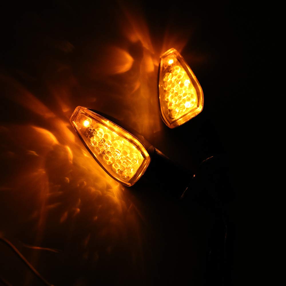 SFONIA 4pcs Motorcycle Turn Signal Lights, 12V 14LED Indicator Lights, E-marked Waterproof Universal Scooter Quad Cruiser Off Road (Smoke)