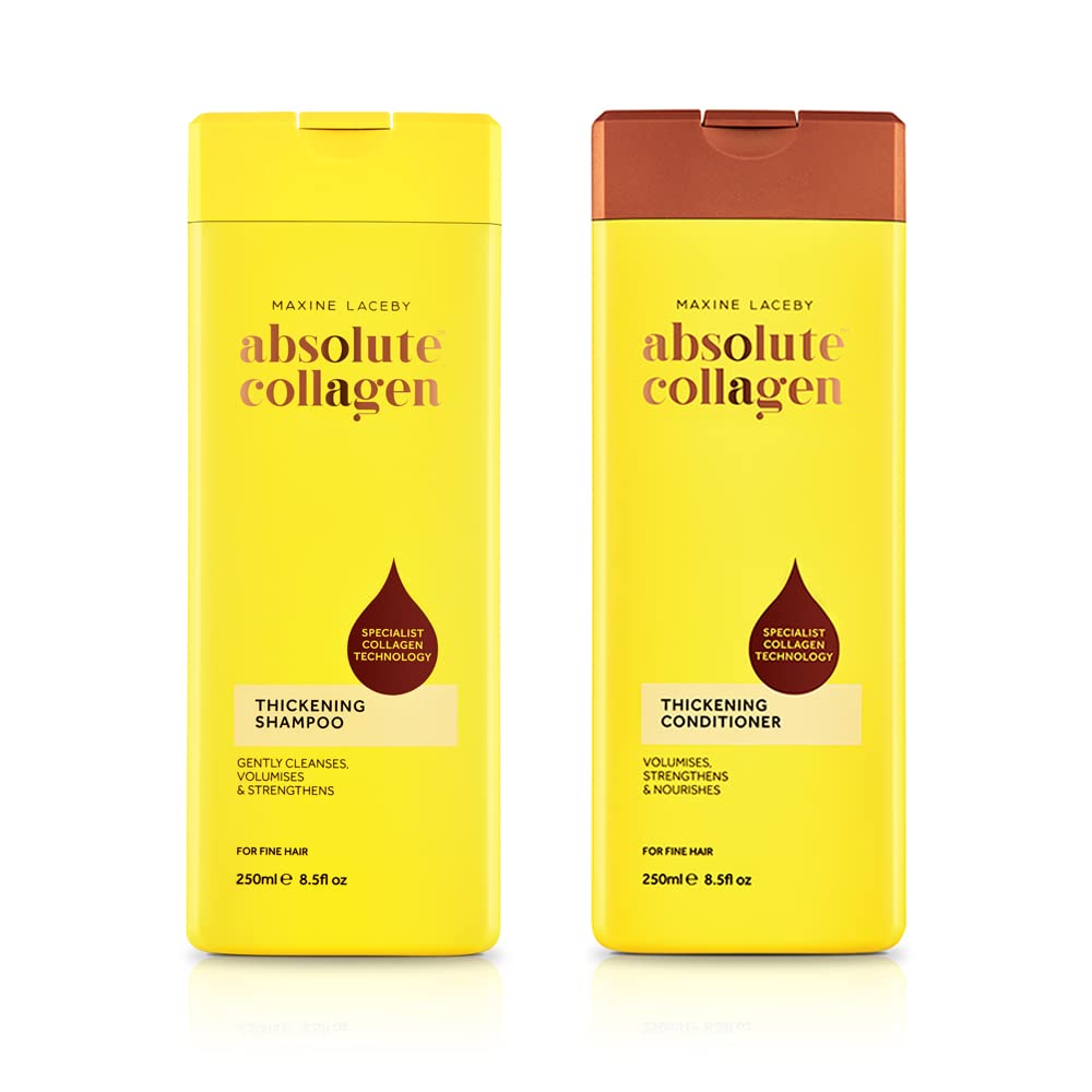 Absolute Collagen, Thickening Collagen Complex Shampoo and Conditioner Set for thin and fine hair, strengthens, nourishes, and adds volume, enhances shine, paraben-free, 500ml (1 piece)