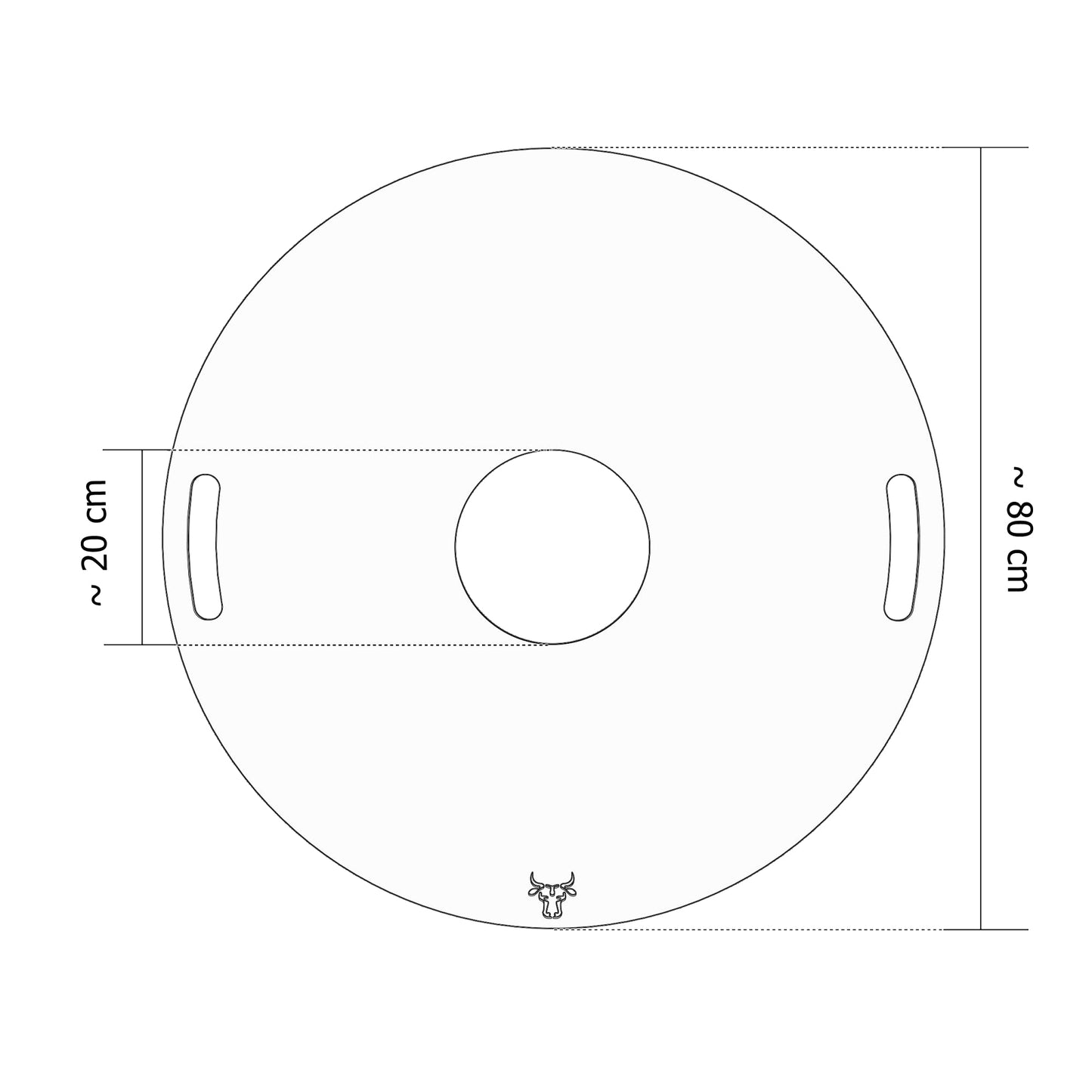tuning-art GR10 Grill Ring | Grill Plate | Fire Plate | Plancha | BBQ Plate suitable for Weber, Size: ø 80cm including handle