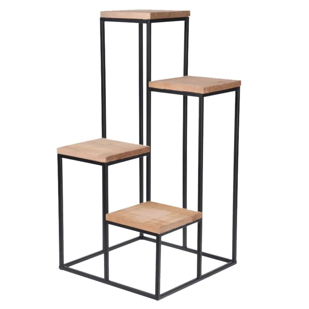 KOOPMANN flower stand with 4 shelves 34x34x67cm (HxH) plant shelf flower stand wooden stand