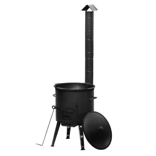 Ø40 Uchag 2mm steel Utschak with chimney flue Utschag camping stove 12L Kazan Round Cassan fire pit field kitchen outdoor kitchen one-pot stove goulash cannon
