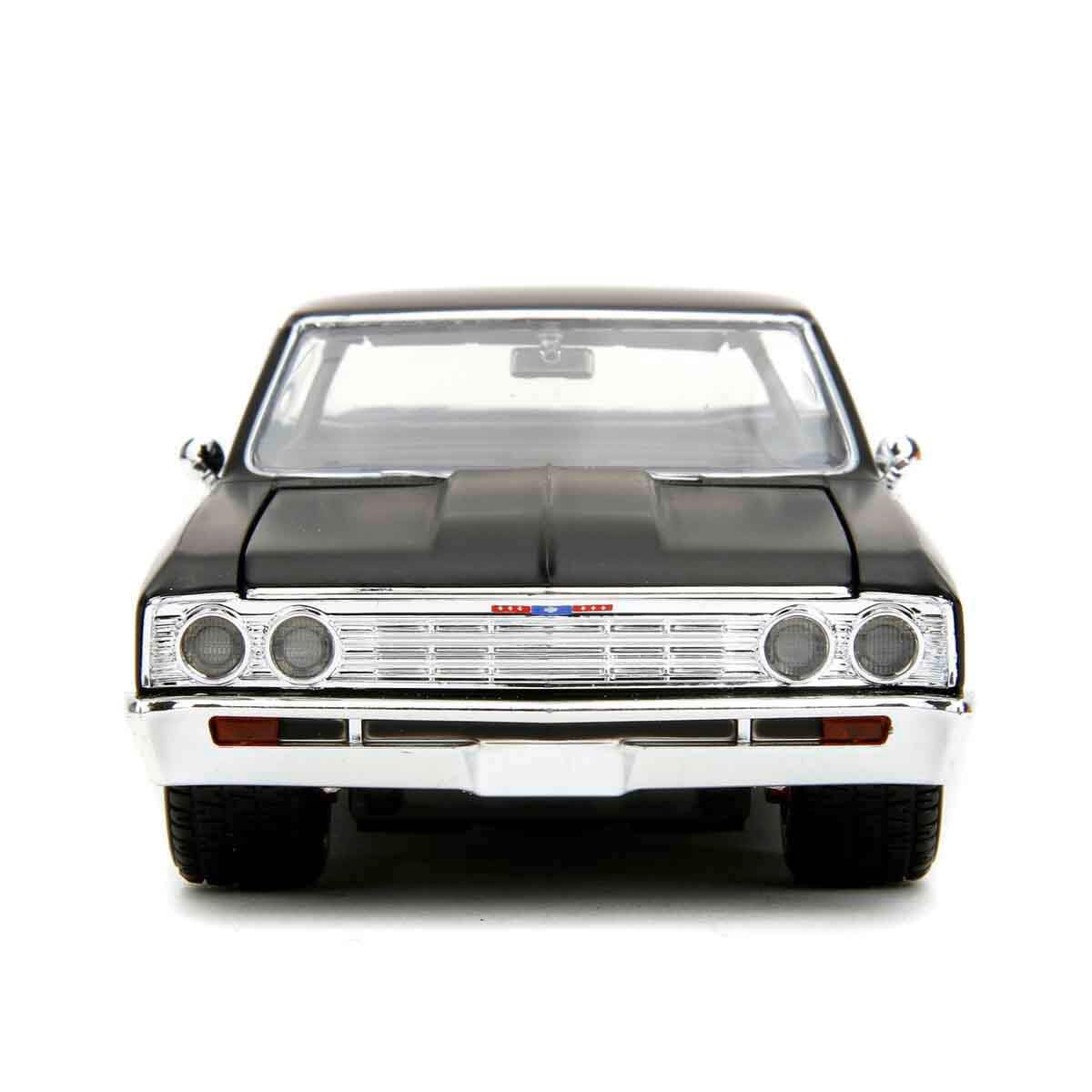 Jada Toys Fast and Furious Car EL Camino (1:24, black) - Chevrolet EL Camino 1967 from Fast & Furious 10 movie, Die Cast Car for ages 8 and up with opening parts, 19cm
