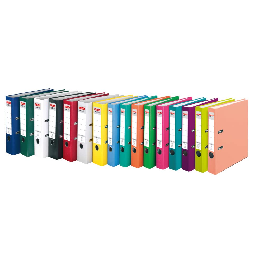 Herlitz 5480801 maX.file protect A4 folder (8 cm with insertable spine label) black (Pack of 4)