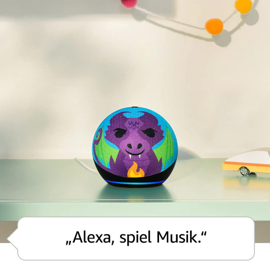 Echo Dot Kids (Latest Generation) | Smarter Wi-Fi and Bluetooth speaker with Alexa | 1 year of Amazon Kids+ content included | Dragon design