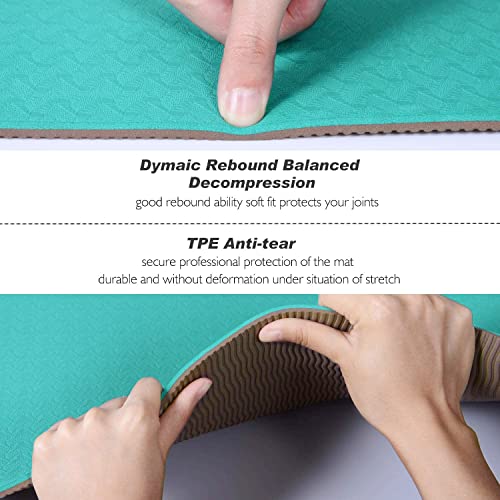 TOPLUS Premium Yoga Mat made of high-quality TPE, non-slip Yoga Mat Gymnastics Mat Exercise Mat Sports Mat for Yoga, Pilates, Fitness, etc. - Dimensions 183cm Length 61cm Width
