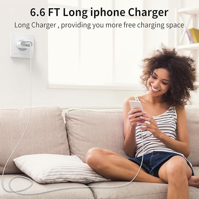 MAXZIQF iPhone Fast Charger and Fast Charging Cable for iPhone 14/14 Pro/14 Pro Max/14 Plus 13 12 11 SE XR X XS 8, 20W USB C Charger with 2M Cable Plug Power Adapter Charging Block