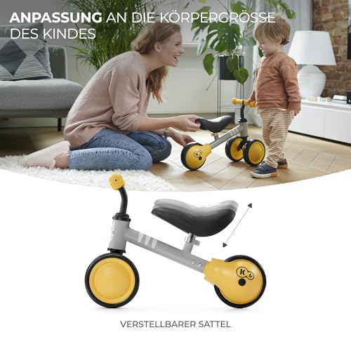 Children's Ride-On CUTIE, balance bike, kids' bike, pedal-free bike, tricycle, made of metal, modern design, secure construction, for children ages 1 and up, honey color.