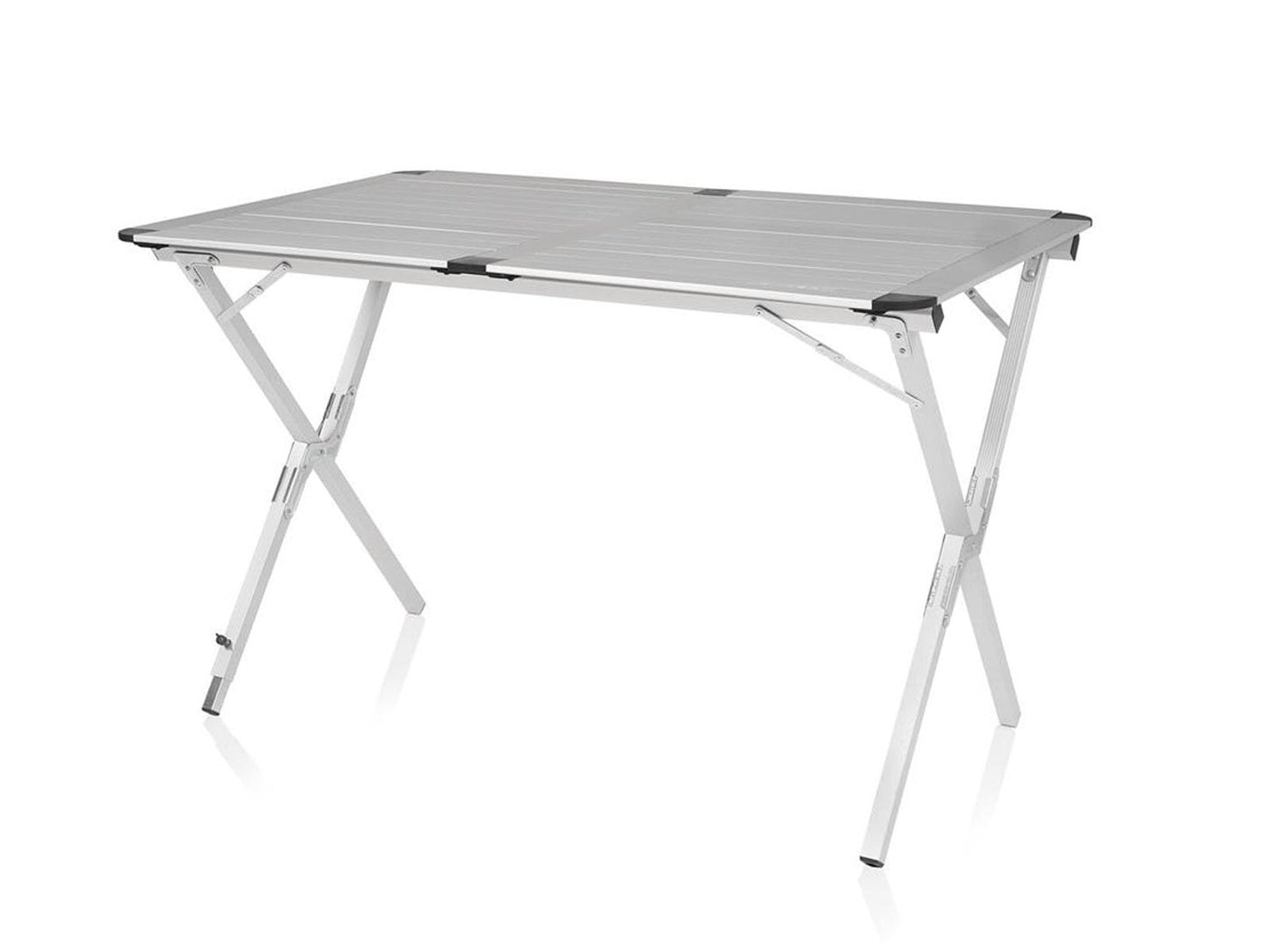 Luxury camping set - large aluminum camping table with comfortable, lightweight, and foldable chairs - easy to store.