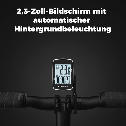 COOSPO BC26 GPS bike computer Wireless Bluetooth5.0/ ANT+, IP67 Waterproof bike odometer Wireless bike speedometer cycle computer 2.3 inch LCD with automatic backlight