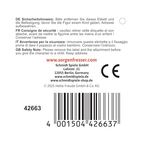 Schmidt Spiele 42663 Worry Eater, Twixi, 26 cm, Boogie Woogies Edition, plush figure