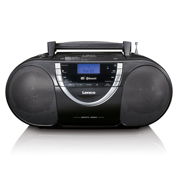 Lenco SCD 6900 Portable DAB+ Radio - Bluetooth - FM Radio - Boombox with CD/MP3 player - Cassette deck - USB input - AUX In - 3.5mm headphone jack - Black, regular