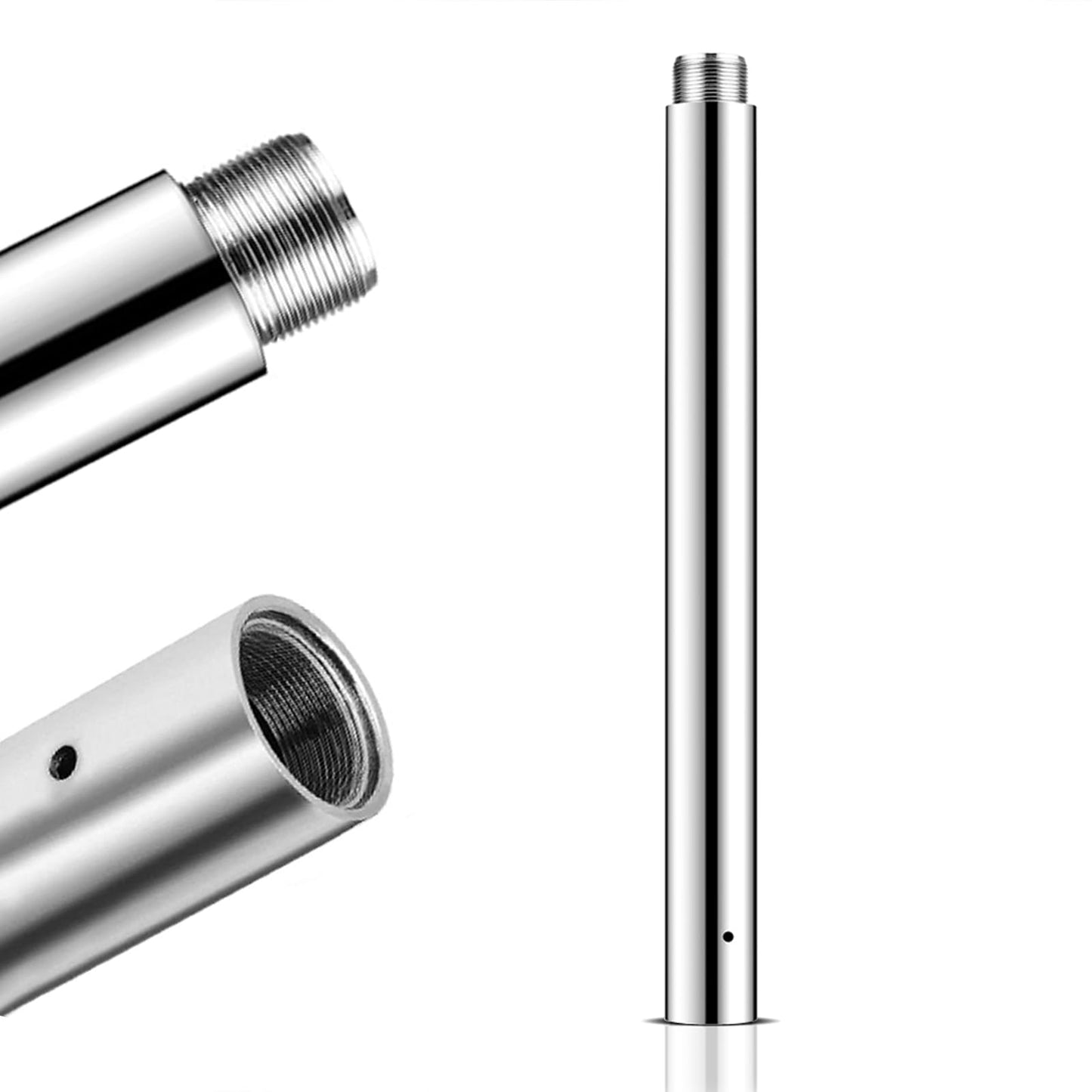 PRIOR FITNESS Extension for Pole Dance - Accessories of 125 mm / 250 mm / 500 mm, for 45 mm extension tube. Extension tube only included (Silver, 500 mm).